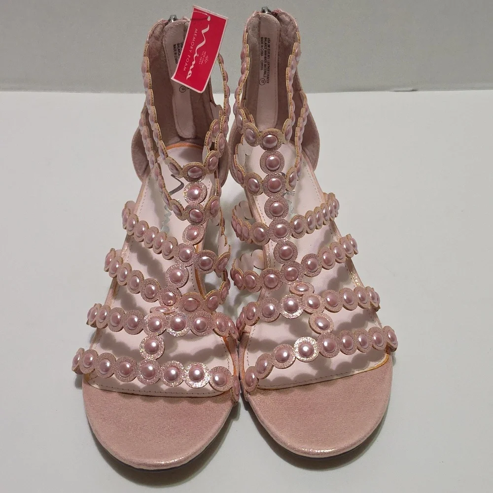 Nina Girls Princess P Blush Shimmer Pump Sandal Size 5‎